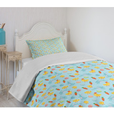 Eggs Chicks Chickens Rabbits Bedspread Set