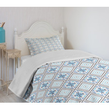 Hand Drawn Square Pattern Bedspread Set