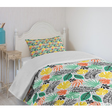 Exotic Botanical Elements Bedspread Set