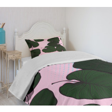 Tropical Foliage on Pink Bedspread Set