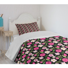 Petals Leaves and Stalks Bedspread Set