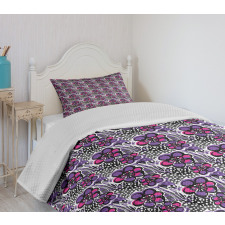 Doodle Style Brush Strokes Bedspread Set