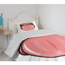 Open Mouth Tongue out Image Bedspread Set