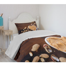 Wooden Vintage Table Bedspread Set