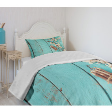 Color Pencil on Blue Bedspread Set