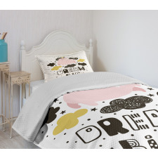 Unicorn in the Sky with Stars Bedspread Set