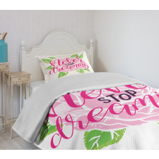 Romantic Rose Calligraphy Bedspread Set