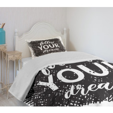 Words Grunge Black Scribble Bedspread Set