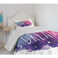 Words with Stars Watercolors Bedspread Set