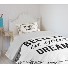 Words Hand Drawn Laurel Frame Bedspread Set