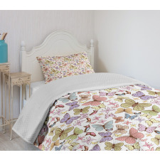 Doodle Motley Butterflies Bedspread Set