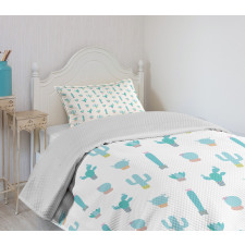 Cactus Life Turquoise Hues Bedspread Set