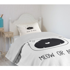 Meow or Never Word Fangs Bedspread Set