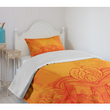 Feather Leaves Triangular Bedspread Set