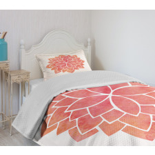 Pattern Lotus Illustration Bedspread Set