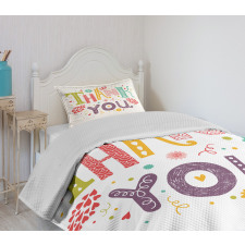 Lettering Thankful Bedspread Set