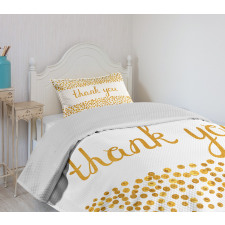 Yellow Tone Dots Cursive Bedspread Set