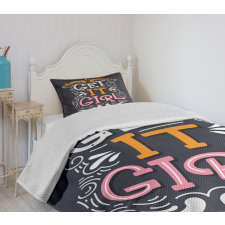 Get It Girl Typography Bedspread Set