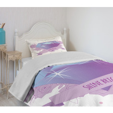 Wording with Diamond Bedspread Set