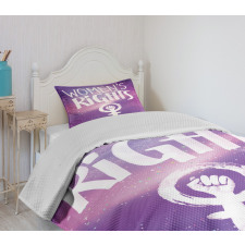 Womens Rights and Fist Bedspread Set