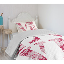 Word Love Vintage Bedspread Set