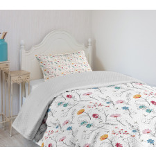 Spring Delicate Flowers Bedspread Set