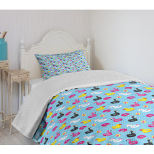 Duck Flamingo and Unicorn Bedspread Set