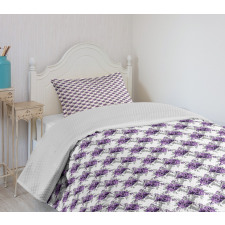 Romantic Violet Rose Blooms Bedspread Set