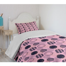 Geometric Circles and Dots Bedspread Set