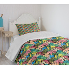 Rainbow Colored Hawaiian Bedspread Set