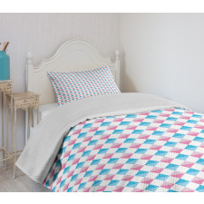 Diagonal Checkered Square Bedspread Set