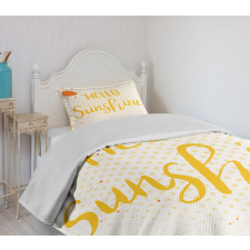 Halftone Dots Words Bedspread Set