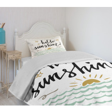 Sunset Scene Words Bedspread Set