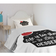 Pastry Silhouette Words Bedspread Set