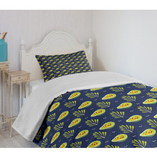 Tropical Papaya and Branches Bedspread Set