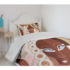 Abstract Shapes and Faces Bedspread Set