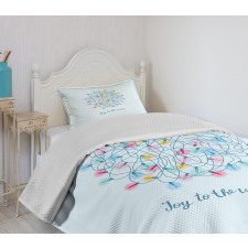 Joy to the World Wording Bedspread Set