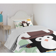 Cacti Cowboy Penguin in a Hat Bedspread Set