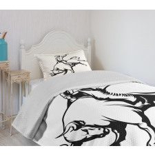 Cowboy Riding a Wild Bull Bedspread Set