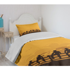 Cowboys Sitting on the Fence Bedspread Set