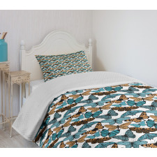 Spring Time Theme Flies Bedspread Set