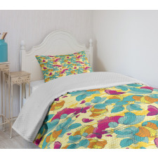 Abstract Leaf Butterfly Bedspread Set