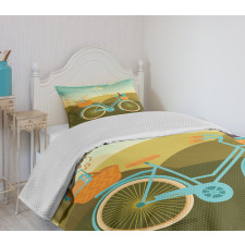 Camping Picnic Themed Bike Bedspread Set