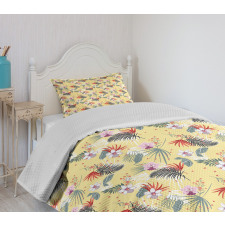 Pastel Hibiscus Flowers Bedspread Set