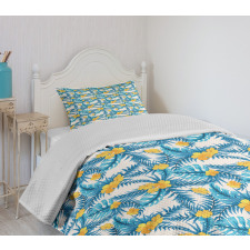 Exotic Leaf Monstera Palm Bedspread Set