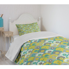 Fish Scale Mandala Motif Bedspread Set