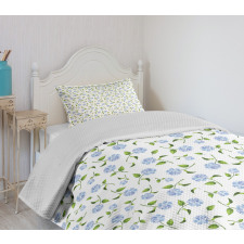 Watercolor Blue Hydrangea Bedspread Set