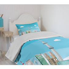 Cartoon Japan Sightseeing Bedspread Set