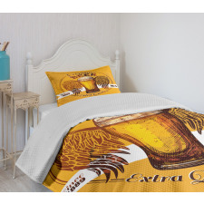 Premium Beer Grunge Graphic Bedspread Set