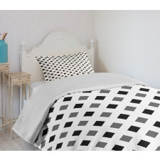 Minimalist Style Squares Bedspread Set